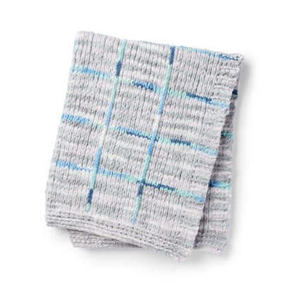 Bernat Knit Windowpane Blanket Knit Blanket made in Bernat Baby Blanket yarn
