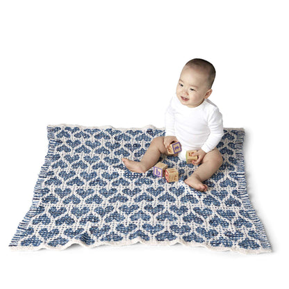 Bernat Party Heart-Y Mosaic Knit Baby Blanket Knit Blanket made in Bernat Baby Velvet yarn