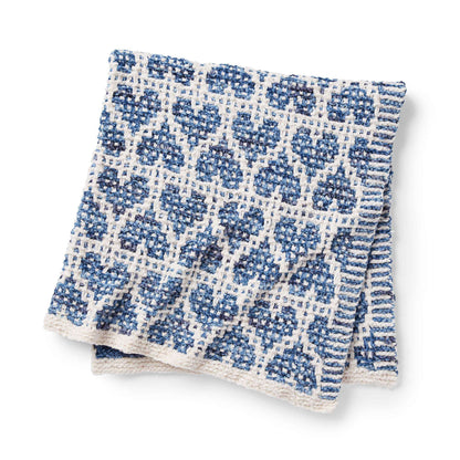 Bernat Party Heart-Y Mosaic Knit Baby Blanket Knit Blanket made in Bernat Baby Velvet yarn