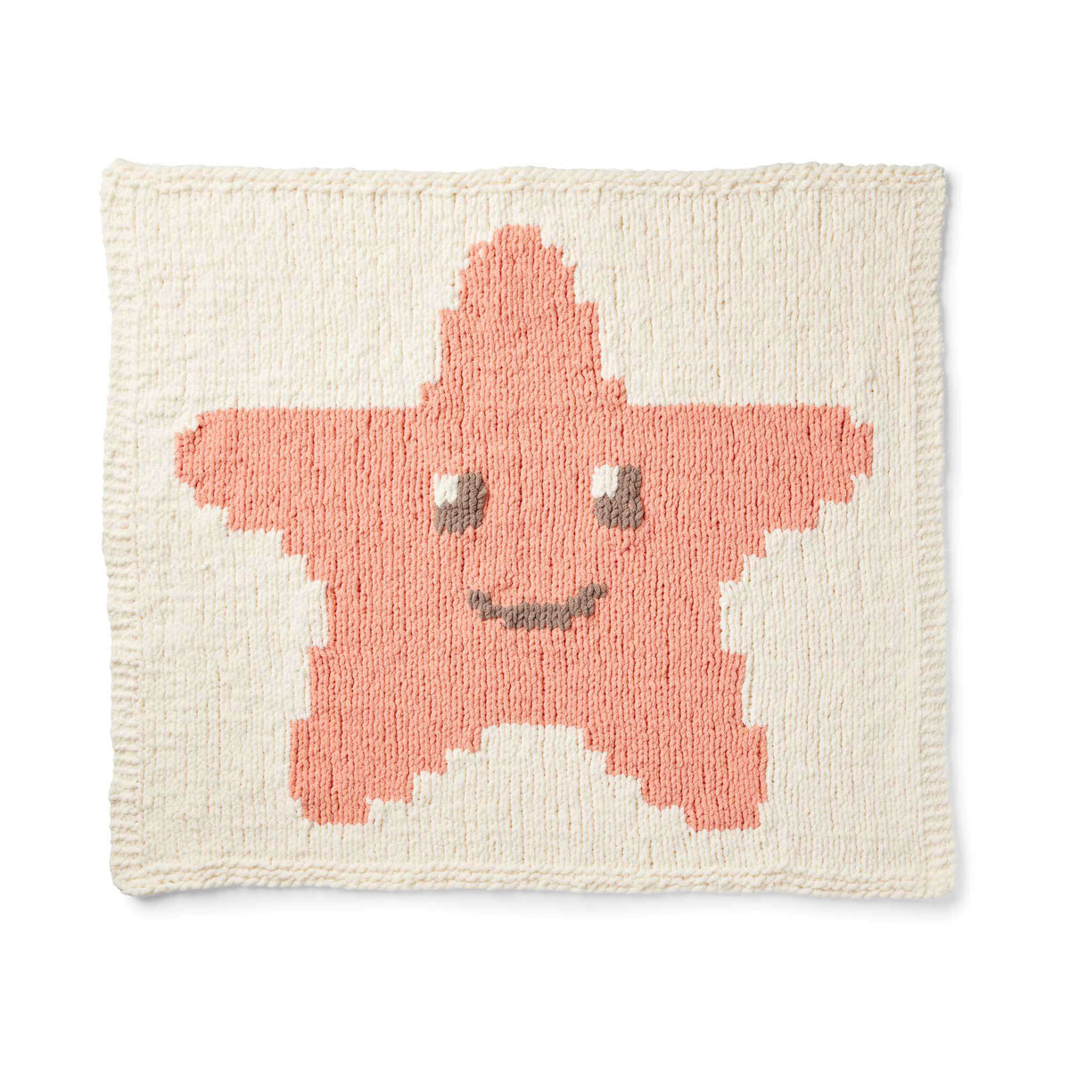 Knit Blanket made in Bernat Baby Blanket yarn
