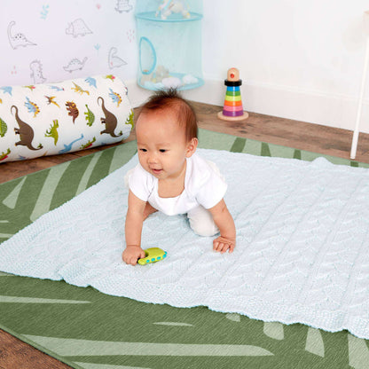 Bernat Knit Dragon Scales Baby Blanket Knit Blanket made in Bernat Forever Fleece Finer yarn