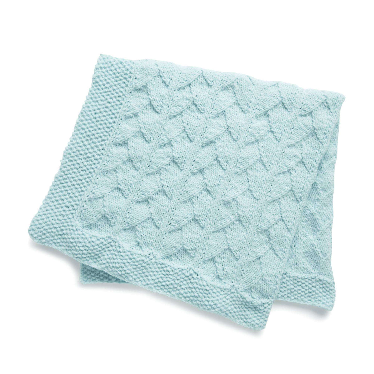 Knit Blanket made in Bernat Forever Fleece Finer yarn