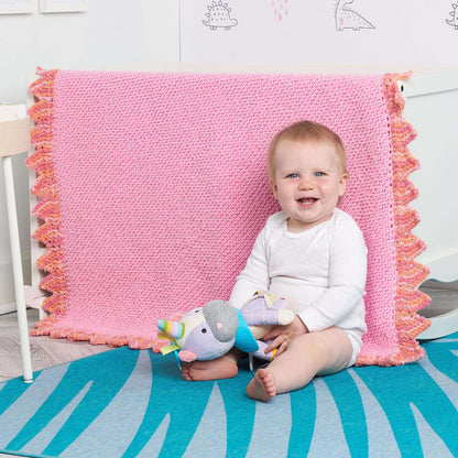 Bernat Dino Spike Knit Baby Blanket Knit Blanket made in Bernat Forever Fleece Finer yarn