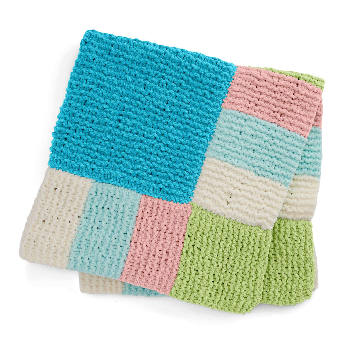 Knit Blanket made in Bernat Baby Blanket yarn
