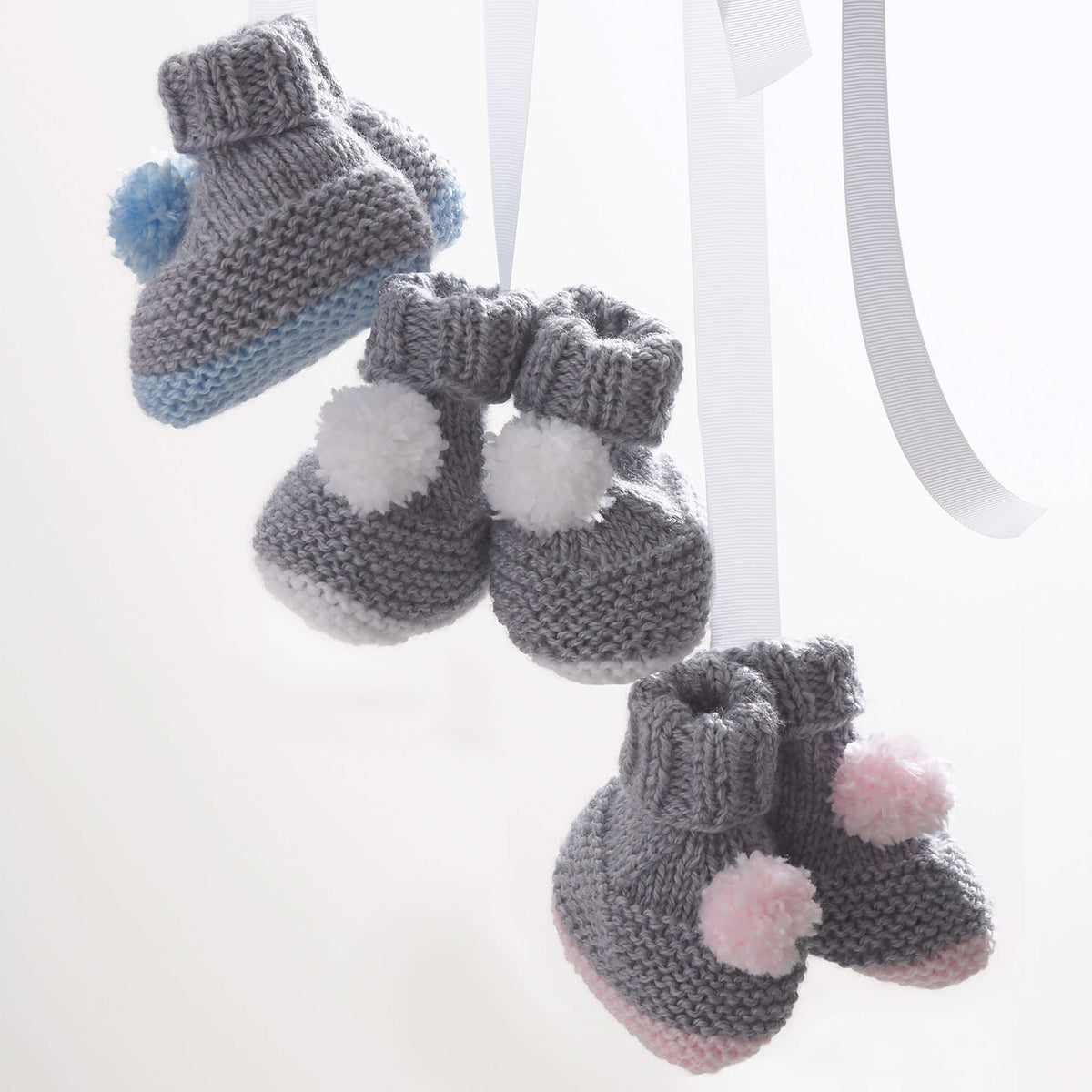 Knit Bootie made in Bernat Softee Baby yarn