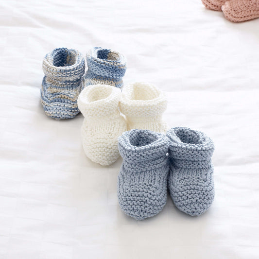 Knit Bootie made in Bernat Handicrafter Cotton yarn