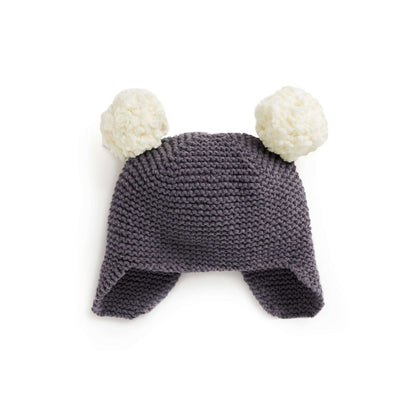 Bernat Knit Pom-a-thon Baby Hat Knit Hat made in Bernat Sheepy yarn