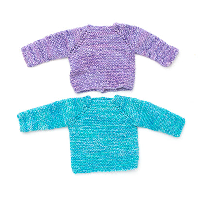 Bernat Top Down Cardigan Knit Sweater made in Bernat Li'l Tots yarn