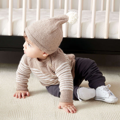Bernat Wee Stripes Knit Pullover and Hat 12 mos