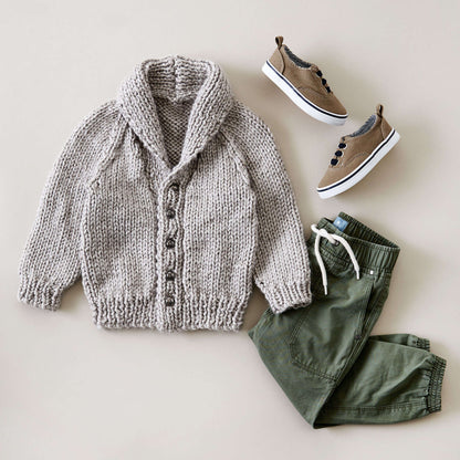 Bernat Shawl Collar Textured Knit Cardigan 6 mos