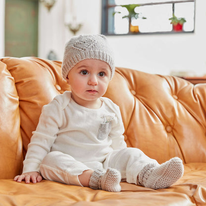 Bernat Cutie Booties and Cap to Knit Knit Set made in Bernat Baby Sport yarn