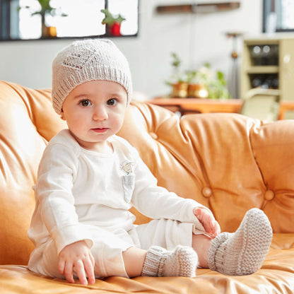 Bernat Cutie Booties and Cap to Knit Knit Set made in Bernat Baby Sport yarn