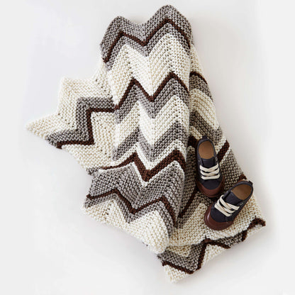 Bernat Softee Zig-Zag Knit Blanket Country Mouse