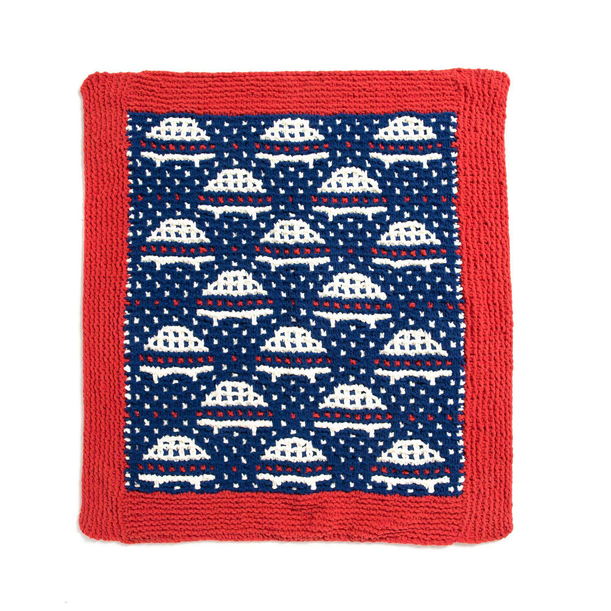 Knit Blanket made in Bernat Baby Blanket Sparkle yarn