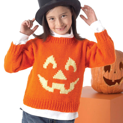 Bernat Knit "Very Scary" Pullovers Jack-O'-Latern