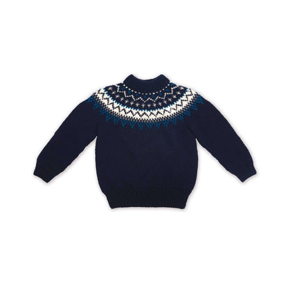 Bernat Family Knit Child Yoke Sweater Navy