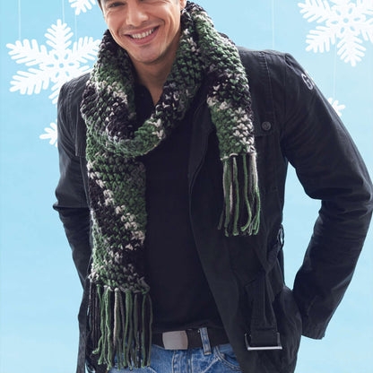 Bernat Knit Handsome Scarf Knit Scarf made in Bernat Softee Chunky yarn