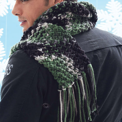 Bernat Knit Handsome Scarf Knit Scarf made in Bernat Softee Chunky yarn