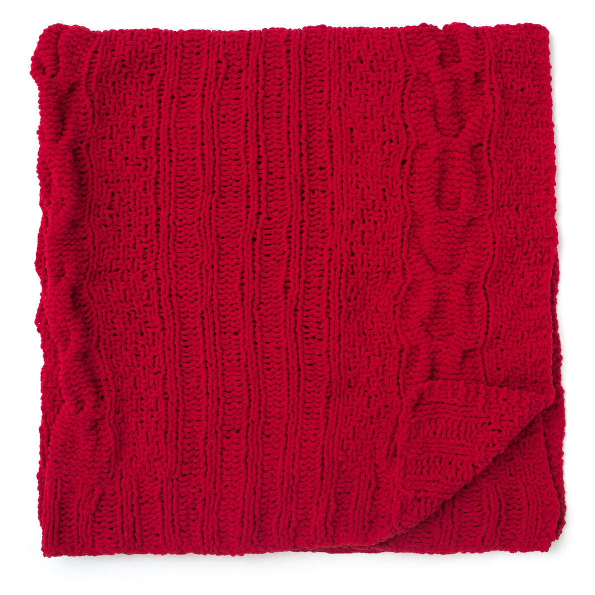 Knit Blanket made in Bernat Blanket yarn