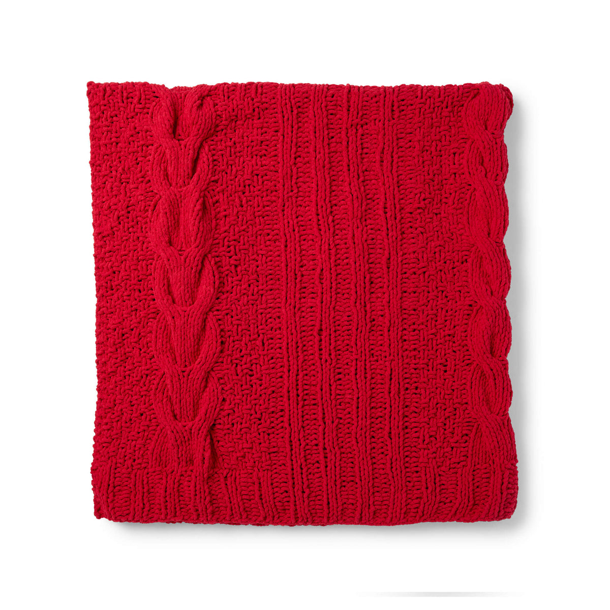 Knit Blanket made in Bernat Blanket yarn