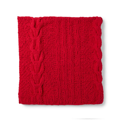 Bernat Horseshoe Cable Knit Blanket & Pillow Knit Blanket made in Bernat Blanket yarn