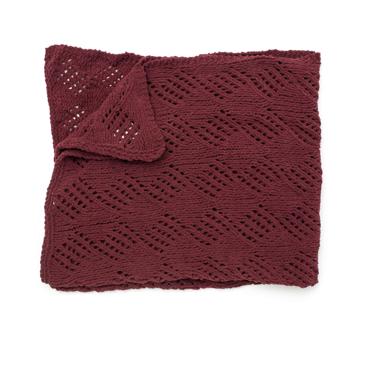 Knit Blanket made in Bernat Blanket yarn