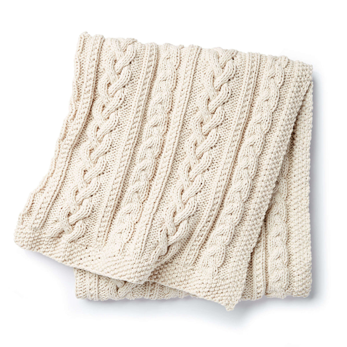 Knit Blanket made in Bernat Maker Home Dec yarn