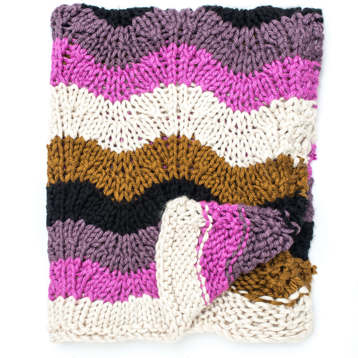 Knit Blanket made in Bernat Mega Bulky yarn