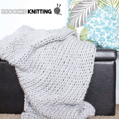 Bernat Mega Knit Throw Knit Blanket made in Bernat Mega Bulky yarn