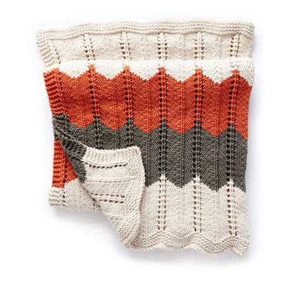 Bernat Ripple and Ridge Knit Blanket Knit Blanket made in Bernat Beyond yarn