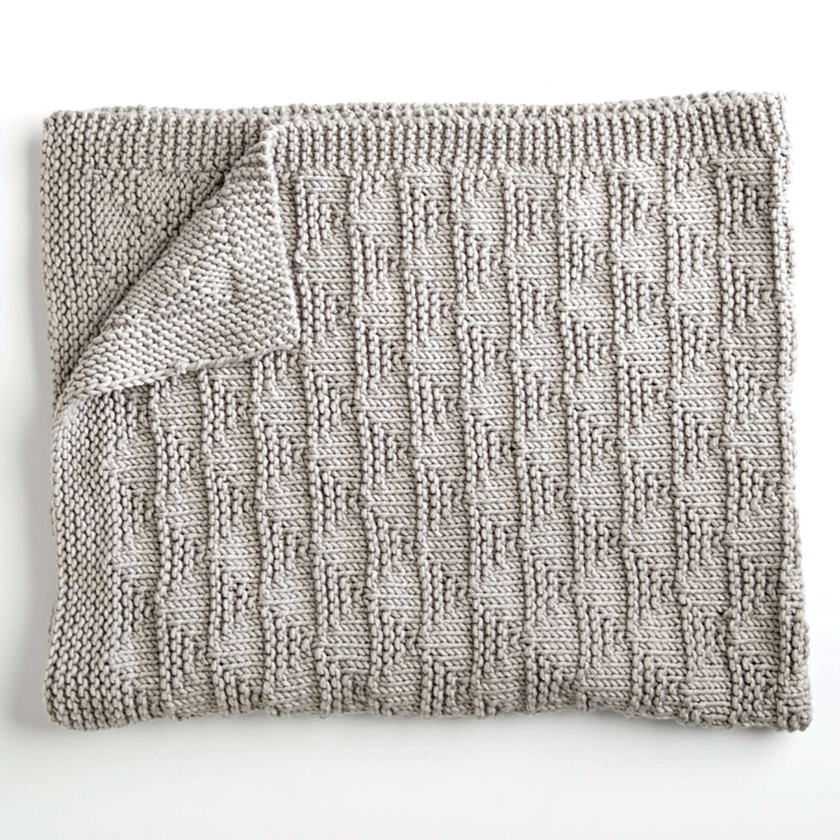 Knit Blanket made in Bernat Beyond yarn