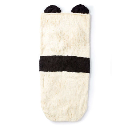 Bernat Knit Panda Bear Snuggle Sack Knit Blanket made in Bernat Blanket yarn
