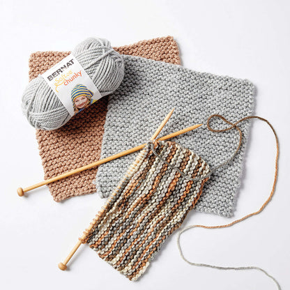 Bernat How to Knit a Blanket Knit Blanket made in Bernat Softee Chunky yarn