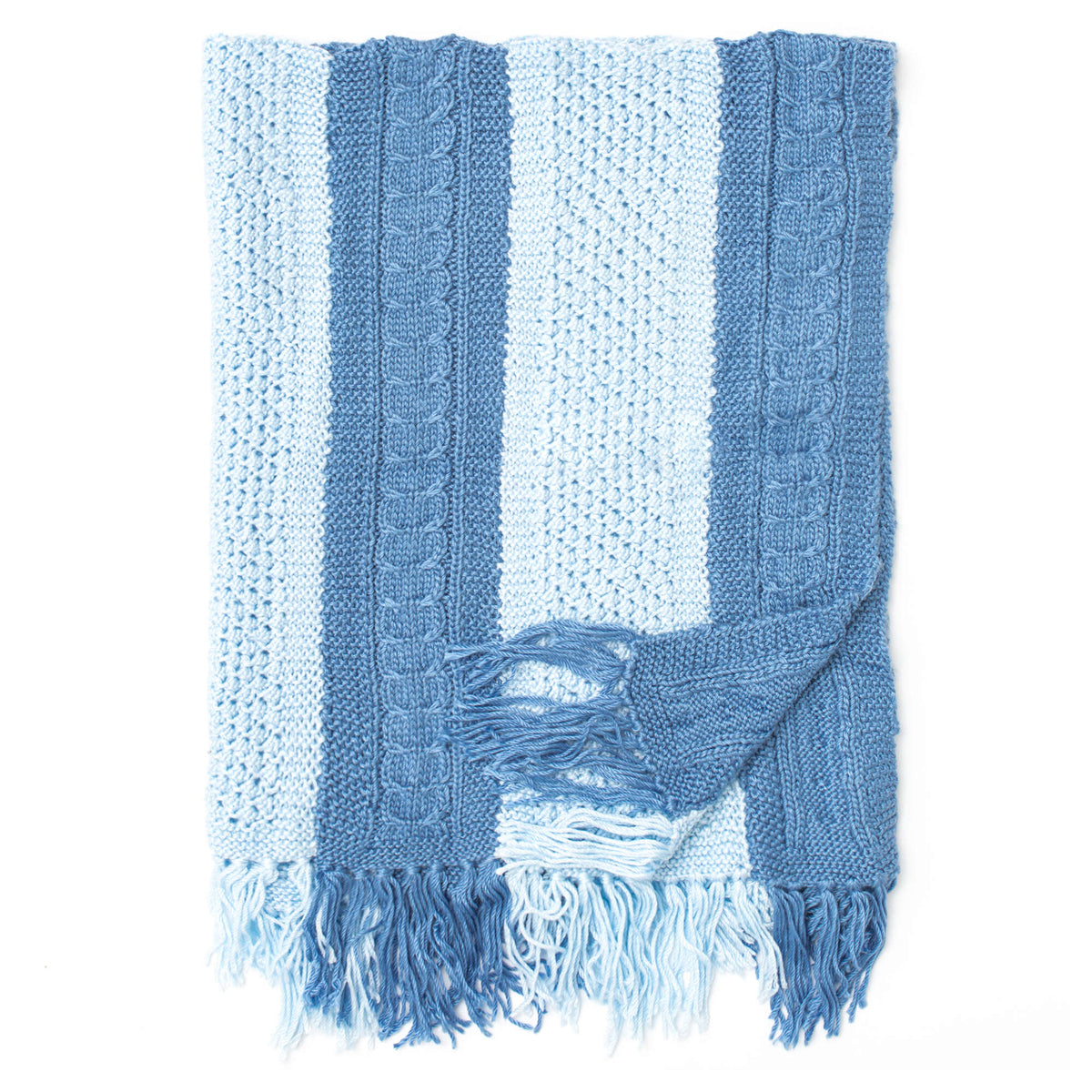 Knit Blanket made in Bernat Satin yarn
