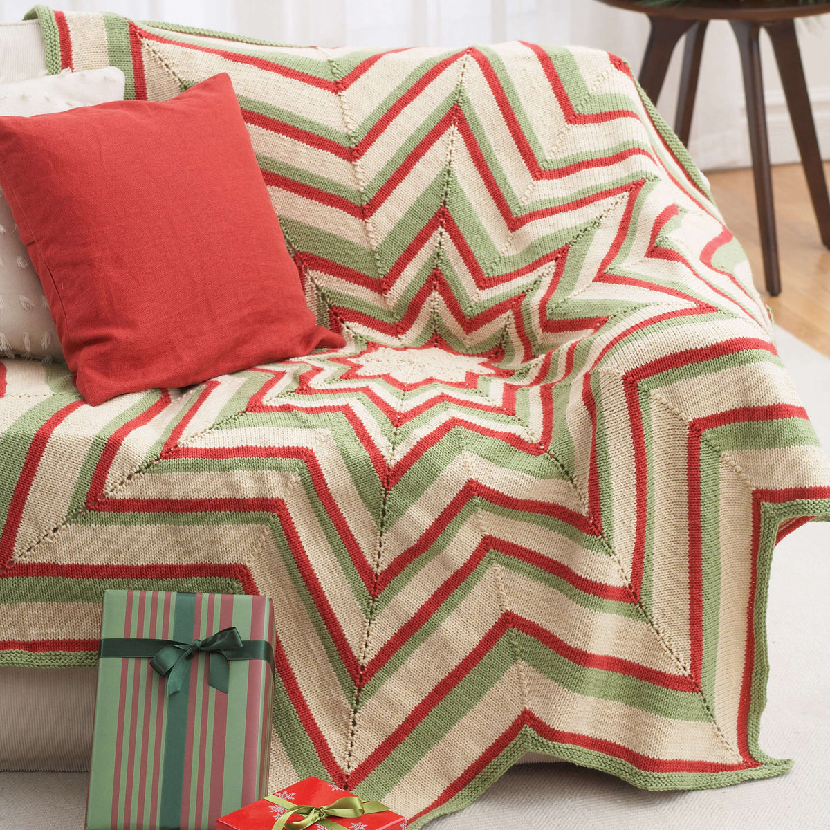 Knit Blanket made in Bernat Super Value yarn