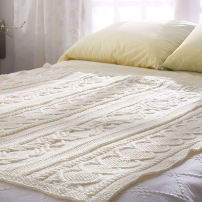 Bernat Knit Gift of Love Cable Afghan Knit Blanket made in Bernat Super Value yarn