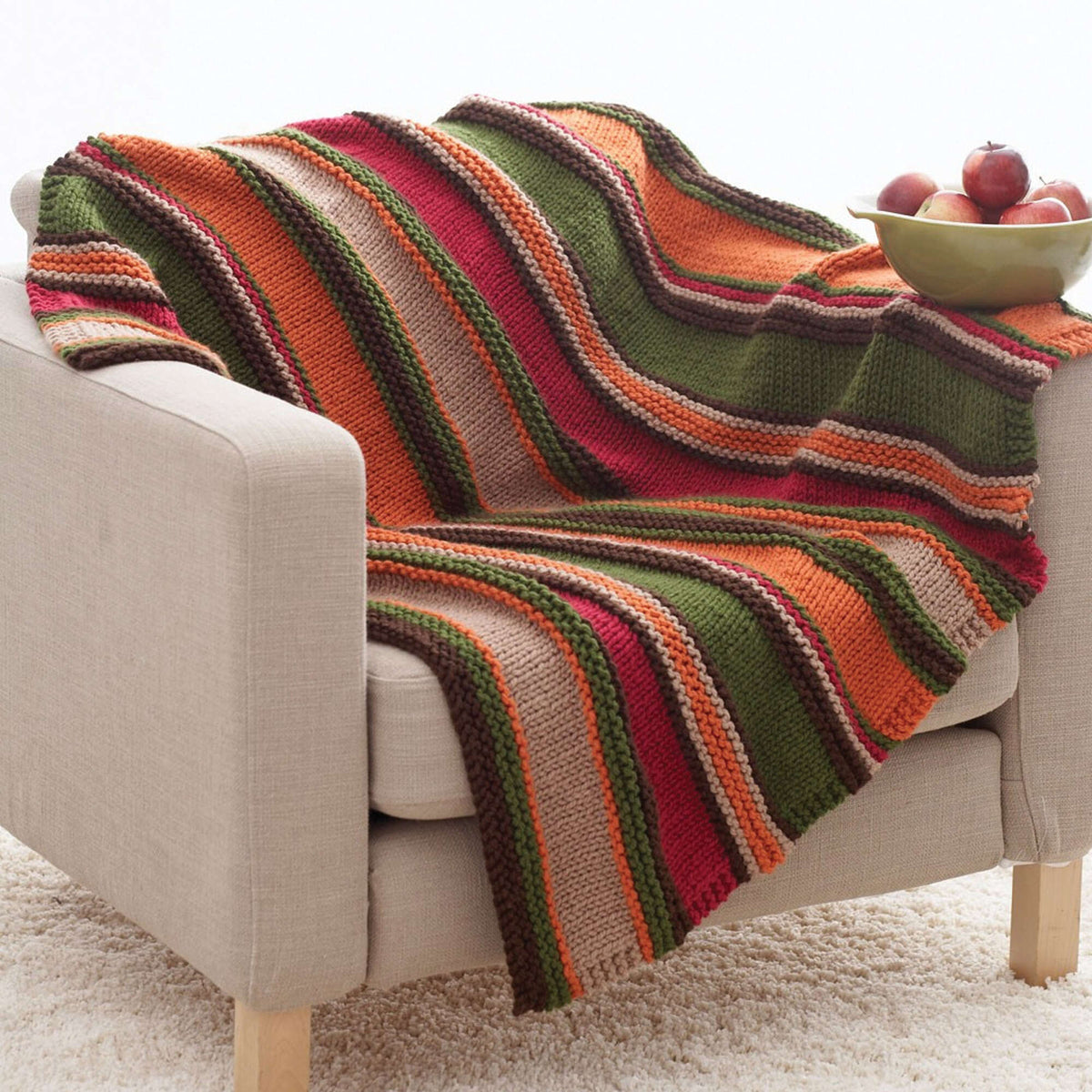 Knit Blanket made in Bernat Softee Chunky yarn