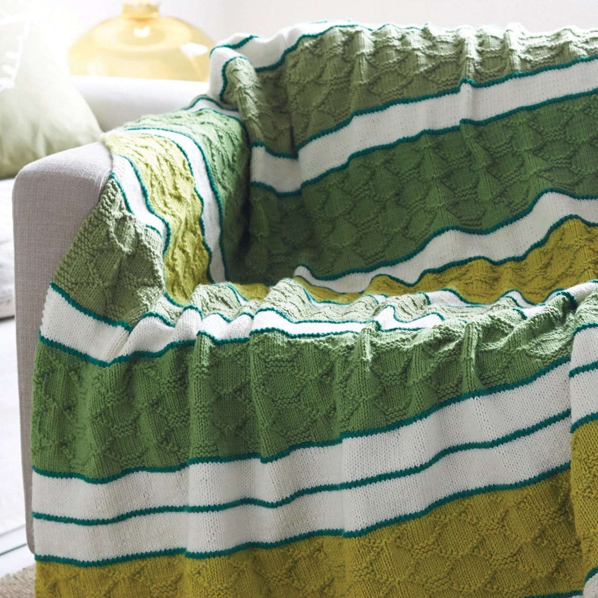 Knit Blanket made in Bernat Super Value yarn