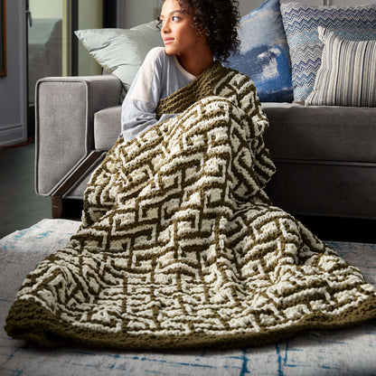 Bernat Let It Slip Knit Blanket Knit Blanket made in Bernat Blanket yarn