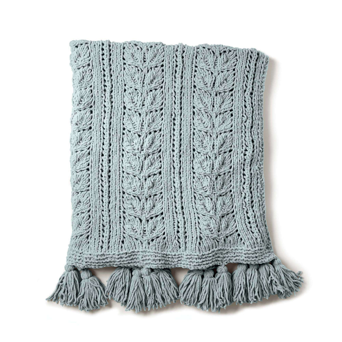 Knit Blanket made in Bernat Blanket yarn