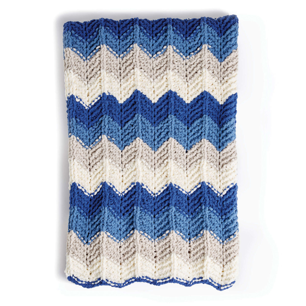 Knit Blanket made in Bernat Blanket yarn