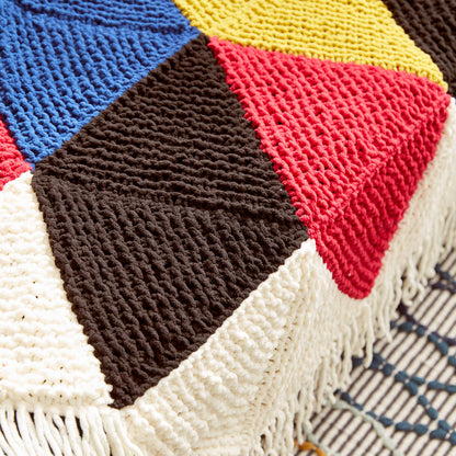 Bernat Hexagonal Starburst Knit Afghan Knit Blanket made in Bernat Blanket yarn