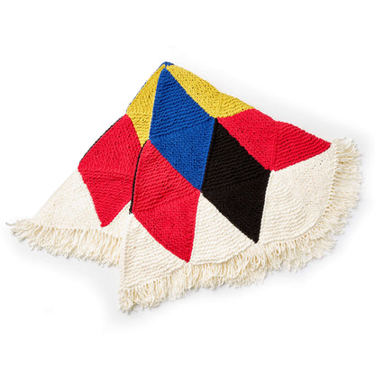 Bernat Hexagonal Starburst Knit Afghan Knit Blanket made in Bernat Blanket yarn