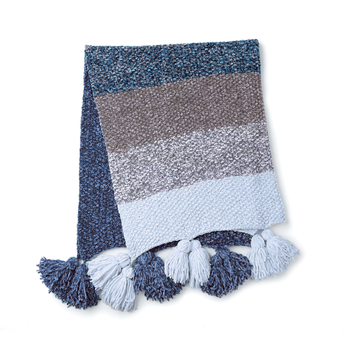 Knit Blanket made in Bernat Velvet yarn