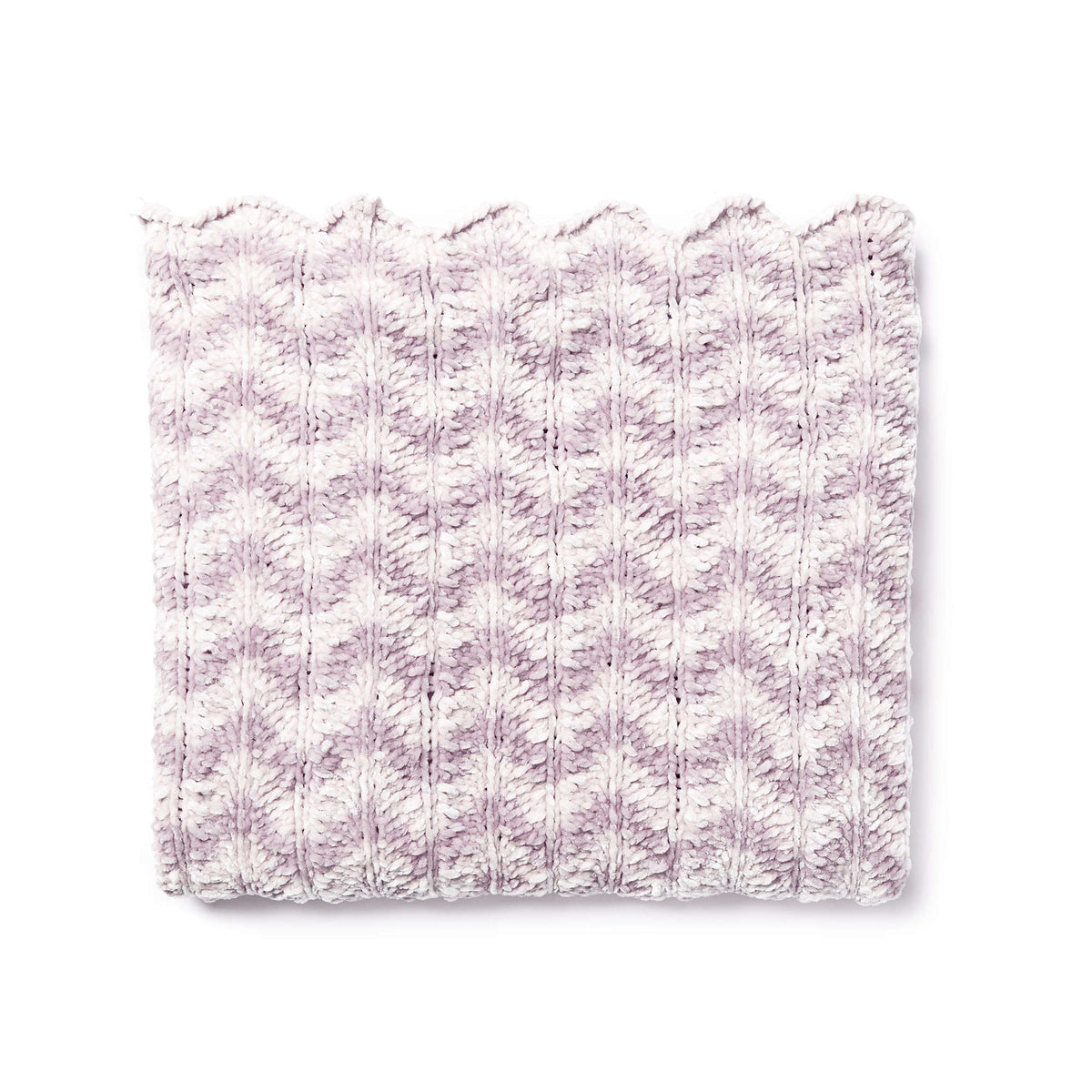 Knit Blanket made in Bernat Velvet yarn