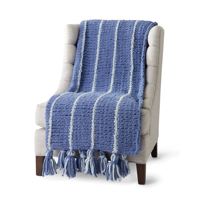 Bernat Pinstripe Knit Afghan Knit Blanket made in Bernat Blanket Extra yarn