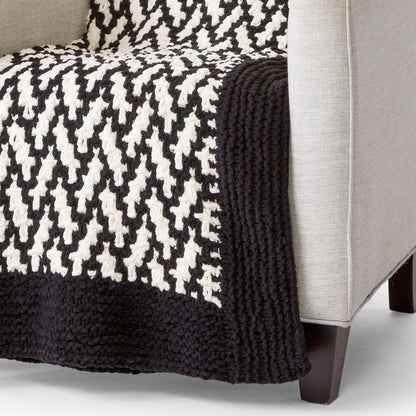 Bernat Mosaic Herringbone Knit Throw Knit Blanket made in Bernat Blanket yarn