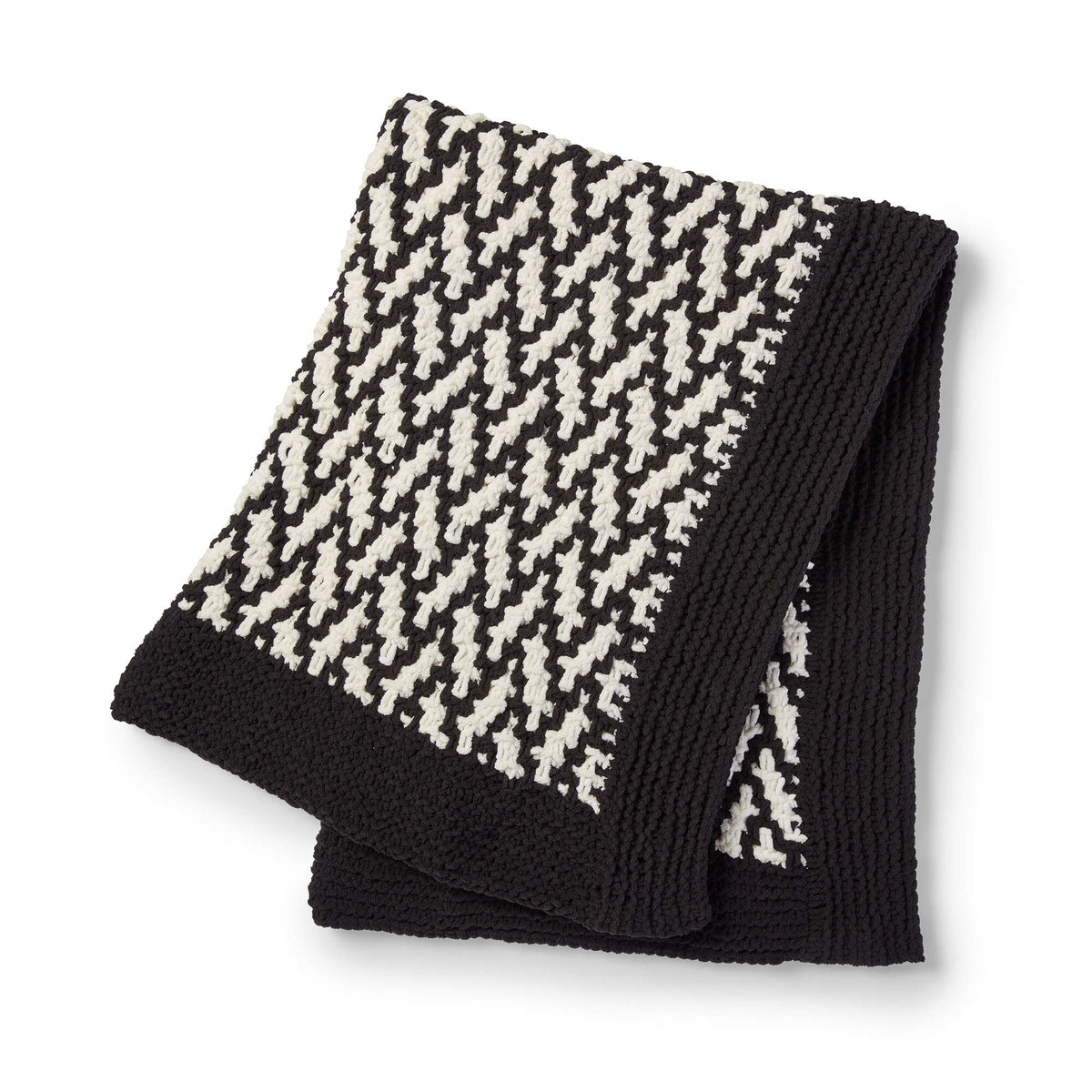 Knit Blanket made in Bernat Blanket yarn