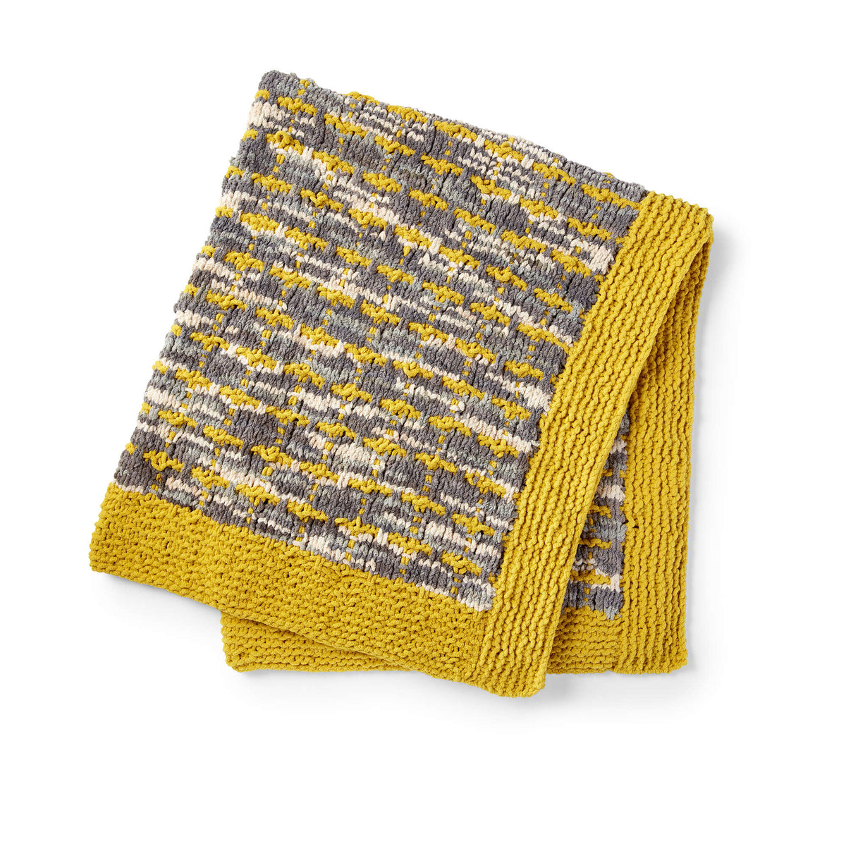 Knit Blanket made in Bernat Blanket yarn