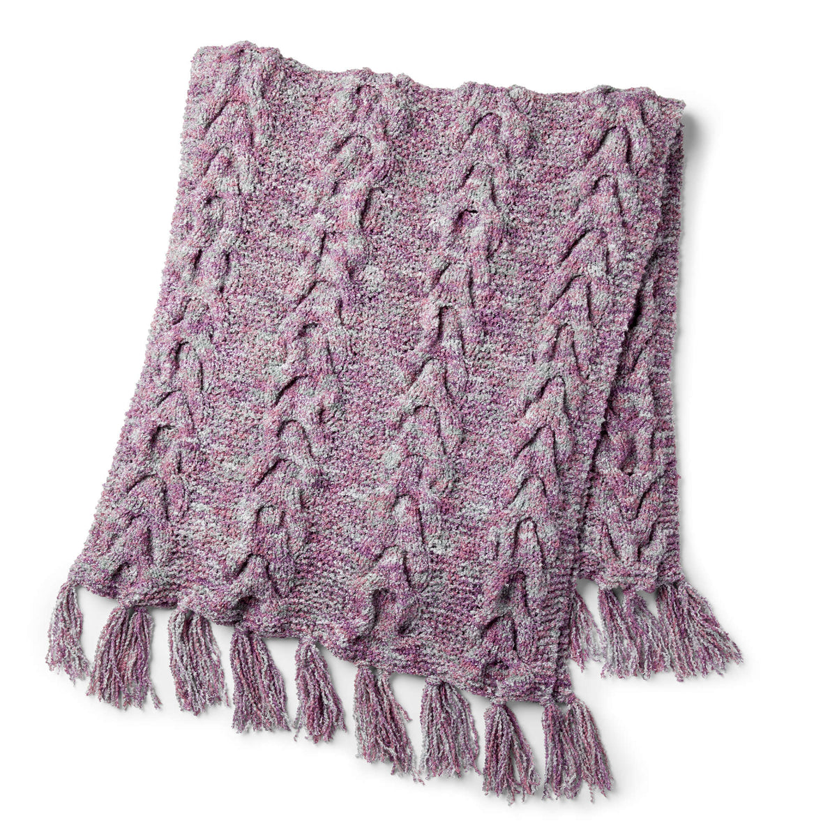 Knit Blanket made in Bernat Tweedie yarn